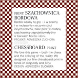 Szachownica bordowa i écru – print odzieżowy w klasycznym wzorze szachownicy, projekt Agnieszki Zuchory