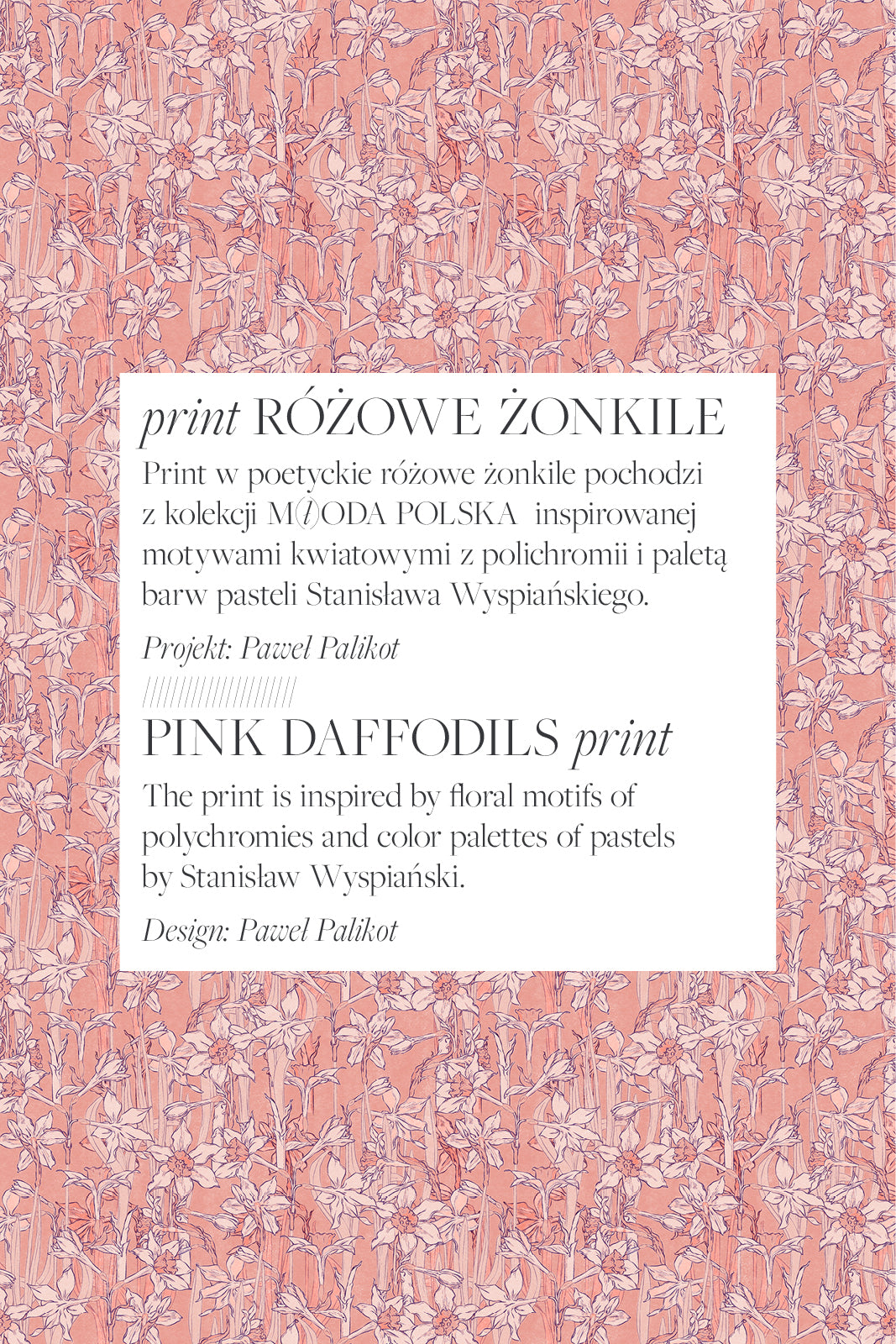 Różowe żonkile – print inspirowany motywami kwiatowymi i pastelowymi barwami Stanisława Wyspiańskiego