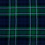Zielono-granatowa kratka w stylu tartan – idealna do eleganckich sukienek i ubrań