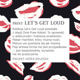 Print Let's Get Loud – motyw ust w czerwieni i bieli, kolekcja inspirowana Dniem Praw Kobiet